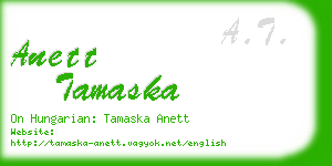 anett tamaska business card